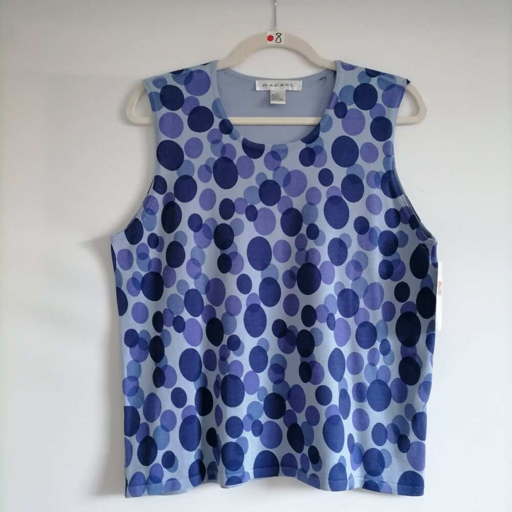 NWT Rafael Womens Lilac Combo Polka Dotted Tank Top Size Large